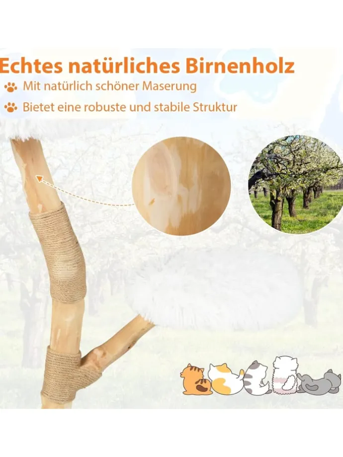 90 cm Kratzbaum Holz in Weiß