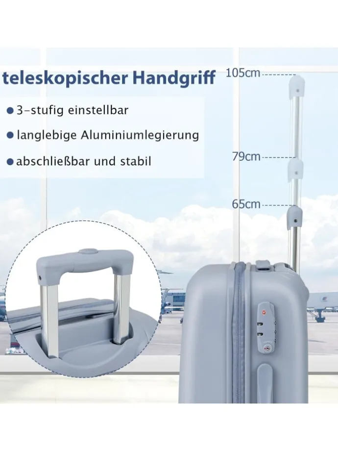 20" Handgepäckkoffer aus PC in Blau