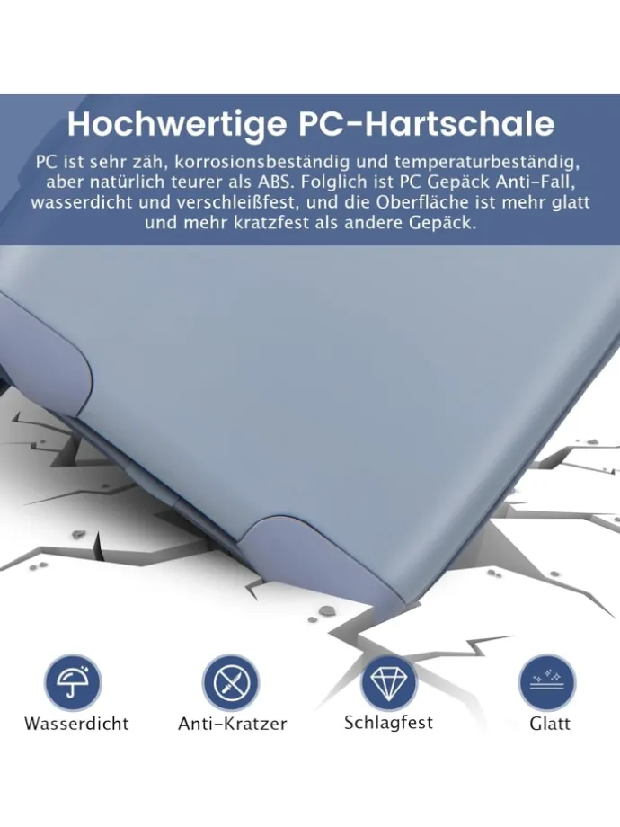 20" Handgepäckkoffer aus PC in Blau