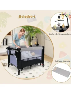 5 in 1 Babybett in Anthrazit