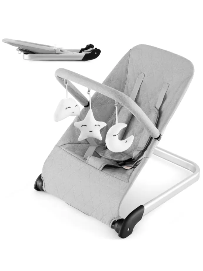 2 in 1 Babywippe klappbar in Grau