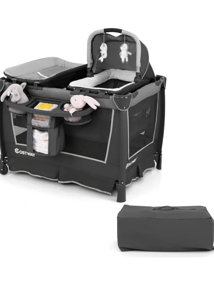 5 in 1 Beistellbett Baby in Grau