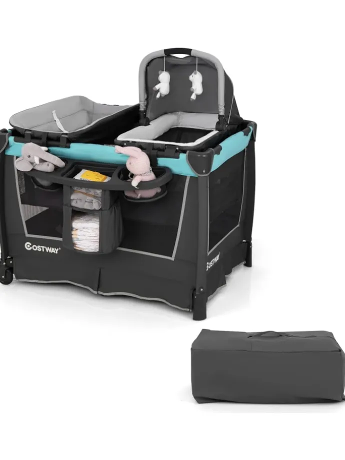 5 in 1 Beistellbett Baby in Grün