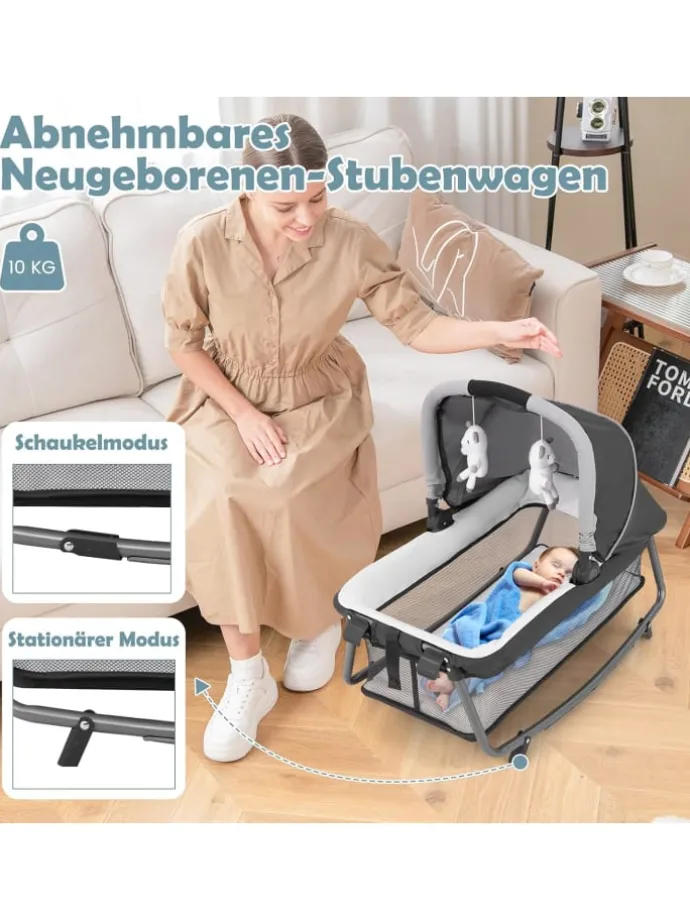 5 in 1 Beistellbett Baby in Grün