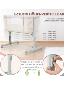 3 in 1 Beistellbett in Beige