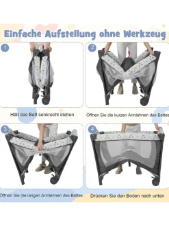 4 in 1 Beistellbett in Beige