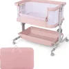 3 in 1 Beistellbett in Rosa