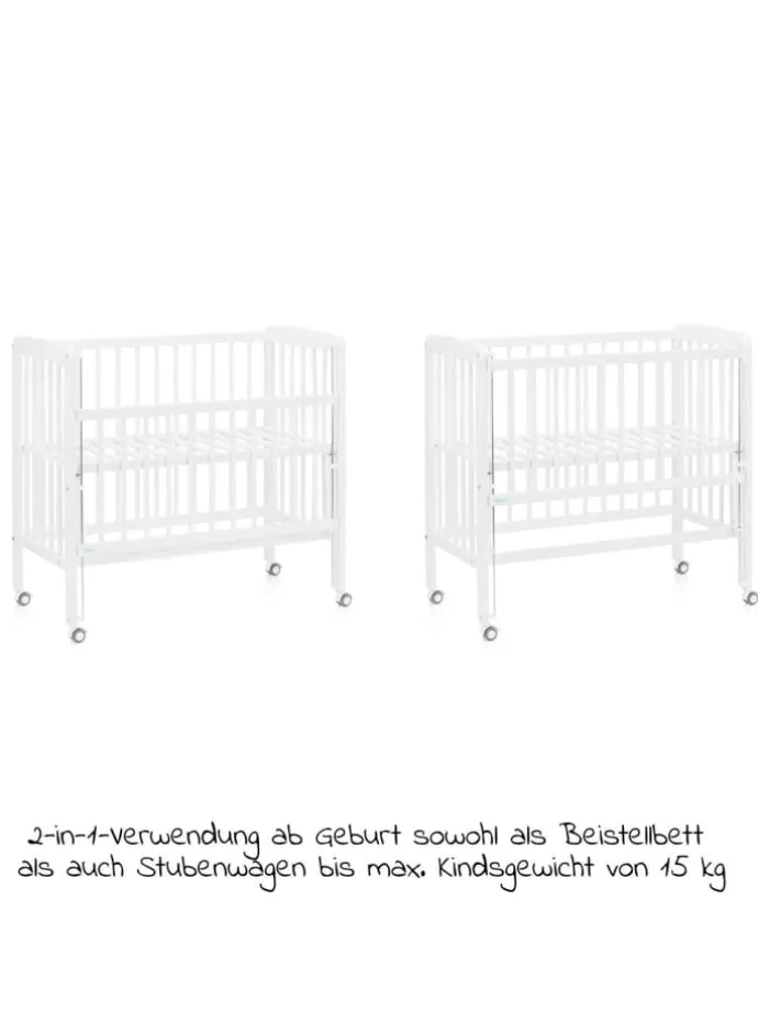 2 in 1 Beistellbett, Stubenbett Nino (auch in weiss