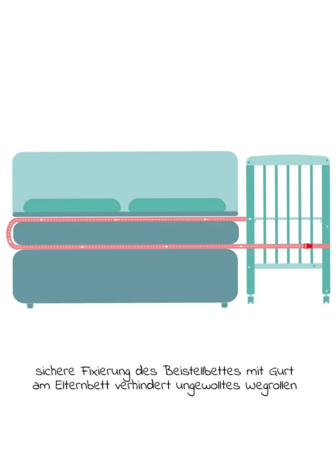 2 in 1 Beistellbett, Stubenbett Nino (auch in weiss