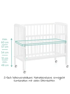 2 in 1 Beistellbett, Stubenbett Nino (auch in weiss