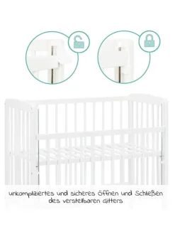 2 in 1 Beistellbett, Stubenbett Nino (auch in weiss