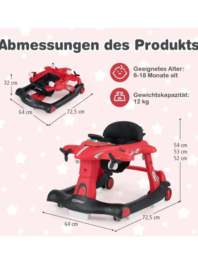 6 in 1 Lauflernhilfe in Rot