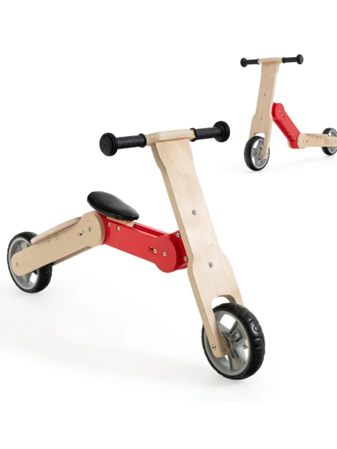 2 in 1 Laufrad Roller in Rot