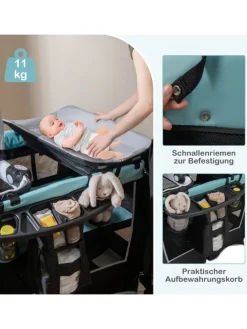 4 in 1 Reisebett in Grün