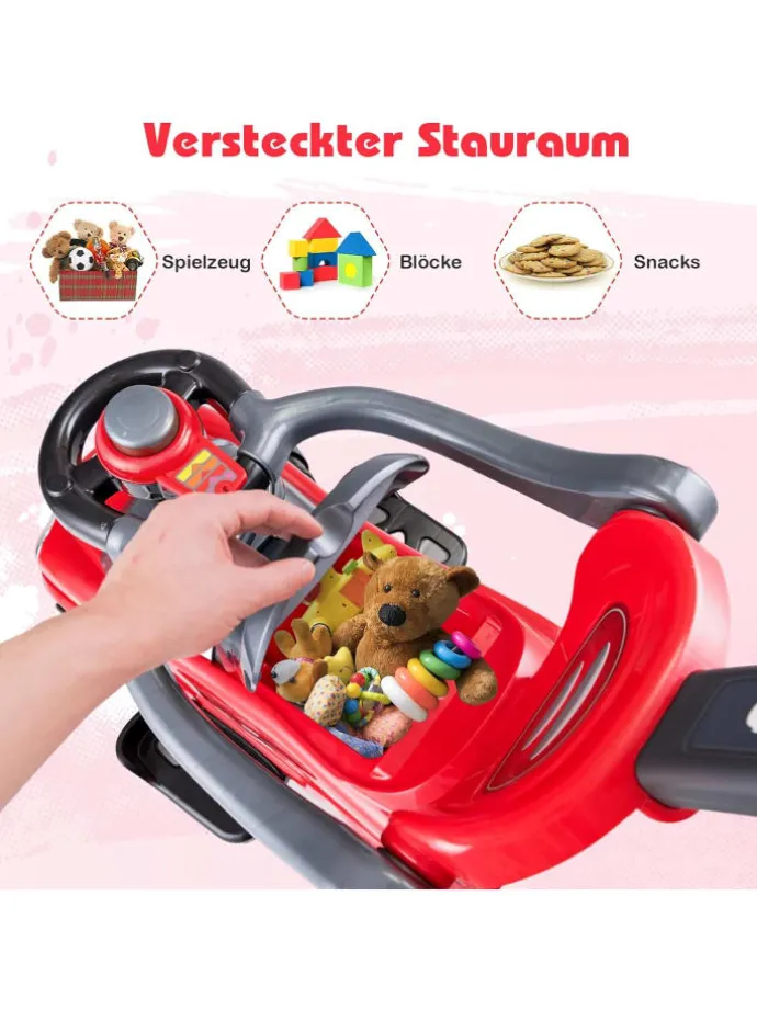 3 in 1 Rutschauto 2-6 Jahren in Rot