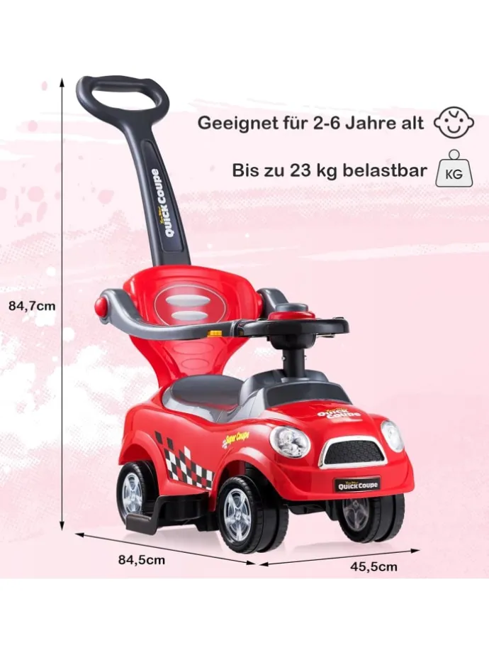 3 in 1 Rutschauto 2-6 Jahren in Rot