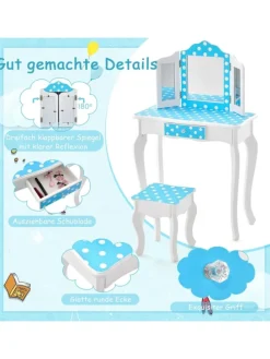 2 in 1 Schminktisch in Blau