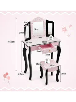2 in 1 Schminktisch in Rosa