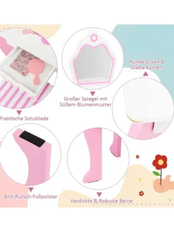 2 in 1 Schminktisch in Rosa