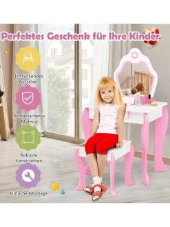 2 in 1 Schminktisch in Rosa