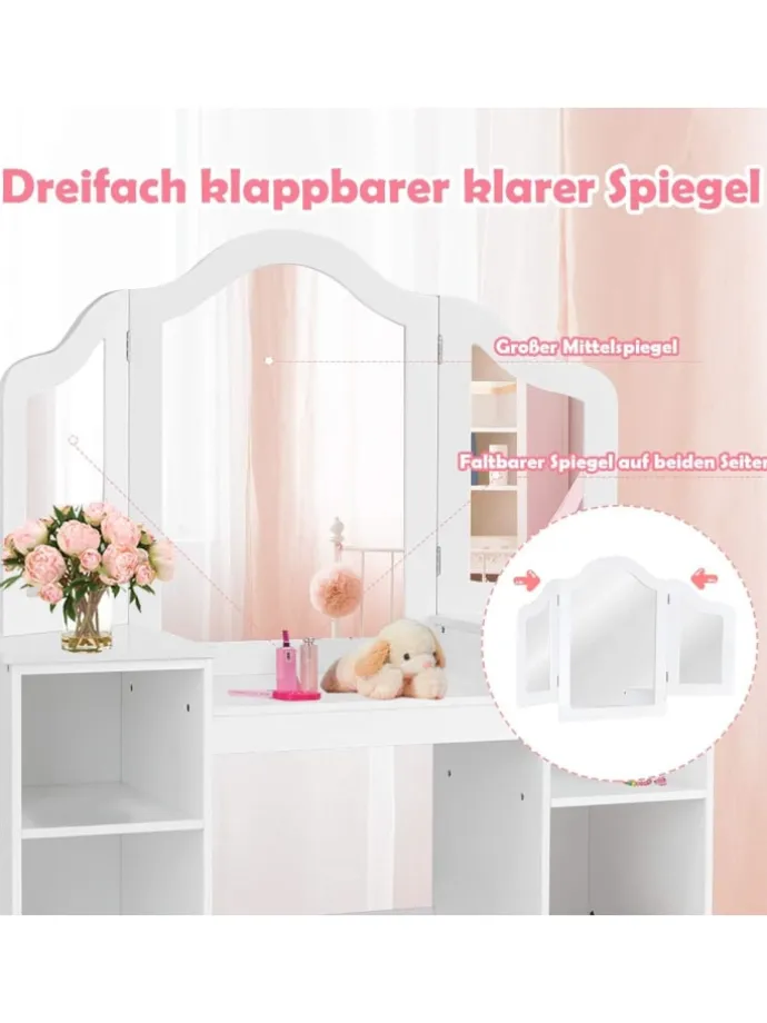 2 in 1 Schminktisch in Weiß