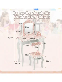 2 in 1 Schminktisch in Weiß