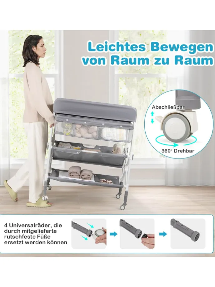 5 in 1 Wickelkommode 0-1 Jahr alt in Grau