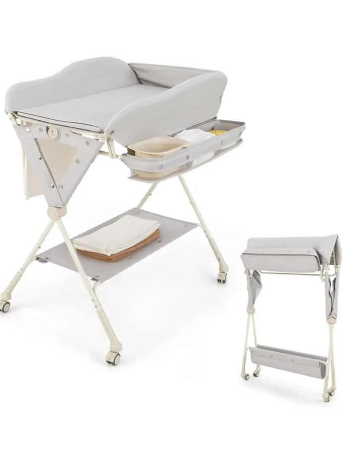 5 in 1 Wickeltisch klappbar bis 6 Monaten in Beige