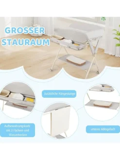 5 in 1 Wickeltisch klappbar bis 6 Monaten in Beige
