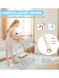 5 in 1 Wickeltisch klappbar bis 6 Monaten in Beige