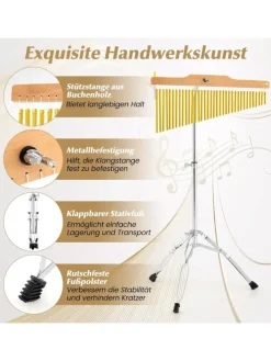 36 Klangstäbe für Windspiel in Gold