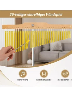 36 Klangstäbe für Windspiel in Gold