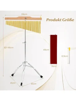 36 Klangstäbe für Windspiel in Gold