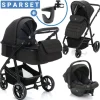 3-1 Kombi-Kinderwagen-Set Fill Jaguar mit in grau,schwarz