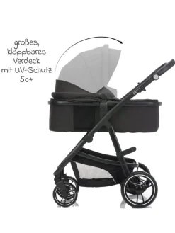 3-1 Kombi-Kinderwagen-Set Fill Jaguar mit in grau,schwarz