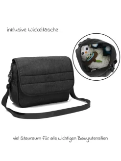 3-1 Kombi-Kinderwagen-Set Fill Jaguar mit in grau,schwarz