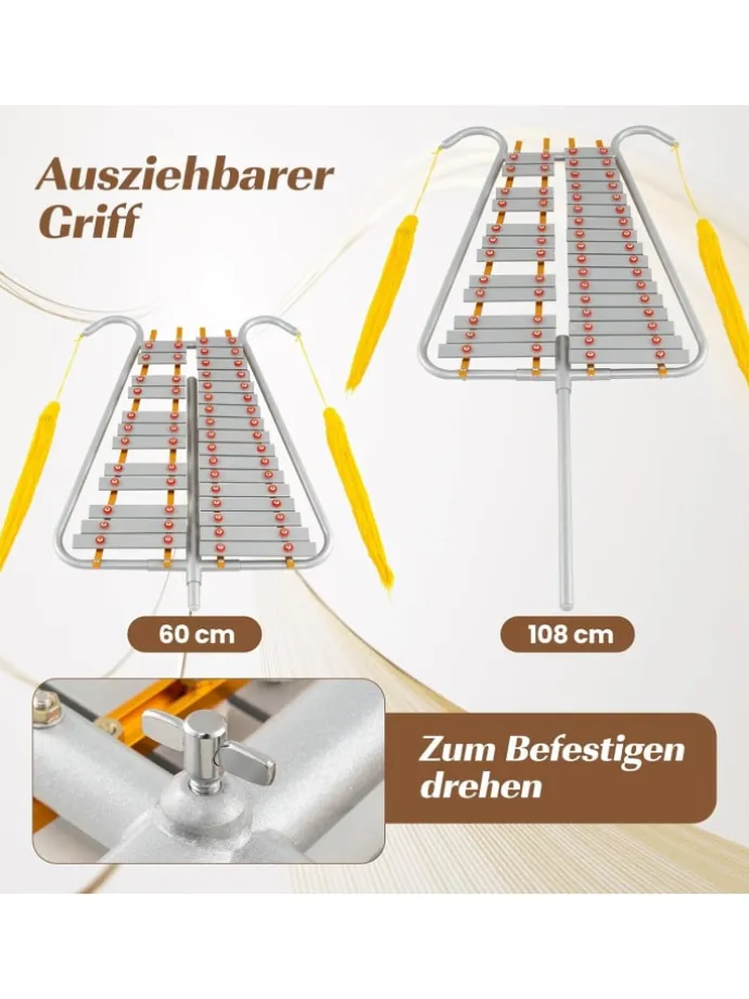 29 Noten Glockenspiel in Silber