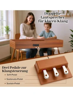 88 Tasten Digital Piano Vollgewichtet Klavier in Braun