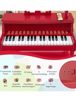 37 Tasten Keyboard ab 3 Jahren in Rot