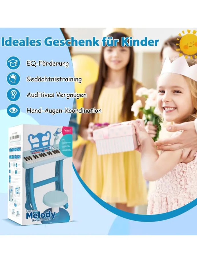 37 Tasten Keyboard ab 3 Jahren in Blau