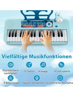 37 Tasten Keyboard ab 3 Jahren in Blau