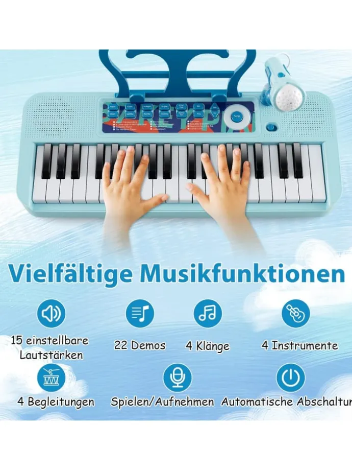 37 Tasten Keyboard ab 3 Jahren in Blau