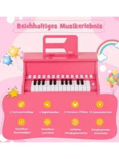 25 Tasten Keyboard Kinder ab 3 Jahren in Rosa