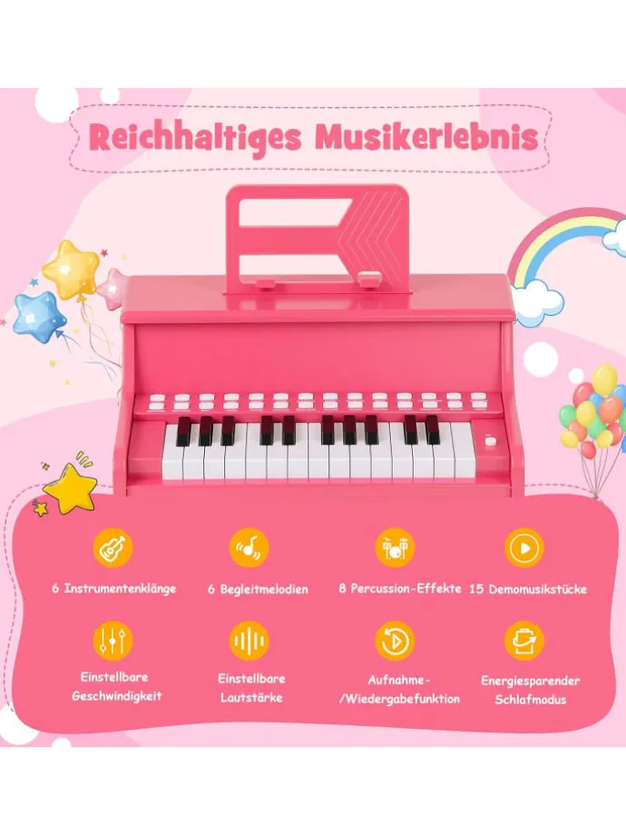 25 Tasten Keyboard Kinder ab 3 Jahren in Rosa