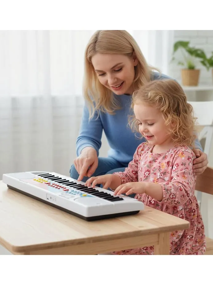 49 Tasten Keyboard Kinder ab 3 Jahren in Weiß