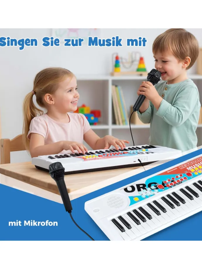 49 Tasten Keyboard Kinder ab 3 Jahren in Weiß