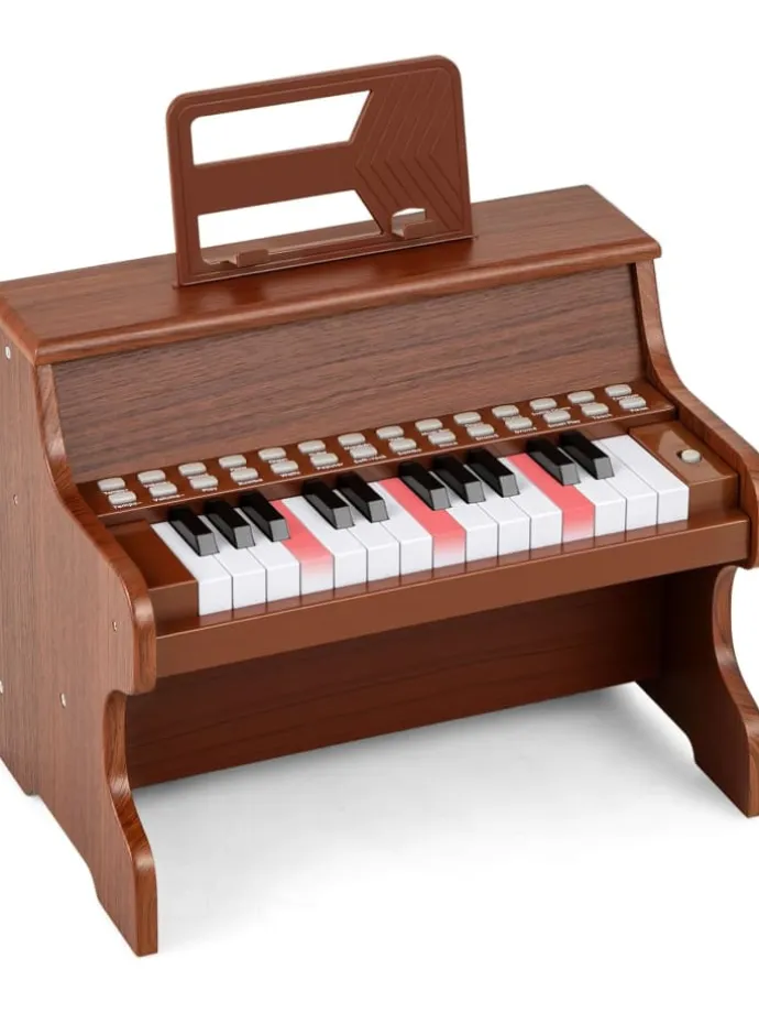 25 Tasten Keyboard Kinder ab 3 Jahren in Braun