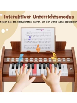 25 Tasten Keyboard Kinder ab 3 Jahren in Braun