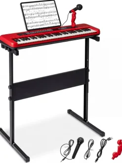 61 Tasten Kinder Keyboard ab 3 Jahren in Rot