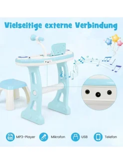 37 Tasten Klaviertastatur mit Licht in Blau